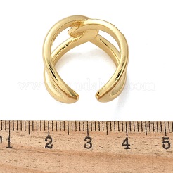 Brass Micro Pave Clear Cubic Zirconia Cuff Rings&nbsp;RJEW-C120-23G