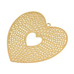 304 Stainless Steel Etched Metal Embellishments Pendants&nbsp;STAS-H236-05G