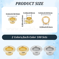 200Pcs 2 Colors Iron Grommet Eyelet Findings&nbsp;IFIN-GF0001-59B