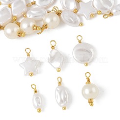 24Pcs 6 Styles ABS Plastic Imitation Pearl Pendants&nbsp;KK-FS0001-93