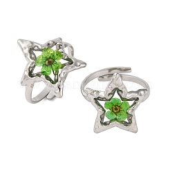 304 Stainless Steel Adjustable Open Cuff Statement Rings&nbsp;RJEW-C083-19P-02