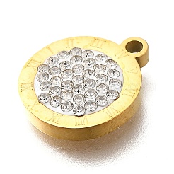 304 Stainless Steel Flat Round Hexagon Pendants&nbsp;STAS-Q348-32G