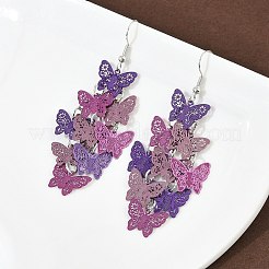 430 Stainless Steel Butterfly Dangle Earrings&nbsp;EJEW-A137-05P-02
