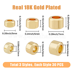 90Pcs 3 Style Rack Plating Brass Beads&nbsp;KK-HY0001-72