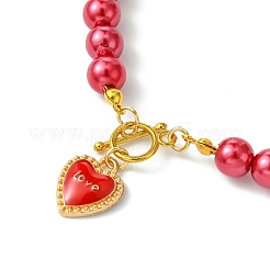 2Pcs 2 Styles ABS Plastic Imitation Pearl Necklaces & Bracelets Sets for Women&nbsp;SJEW-FS00006