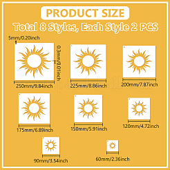 16Pcs 8 Styles PET Hollow Out Drawing Painting Stencils&nbsp;DIY-WH0504-712
