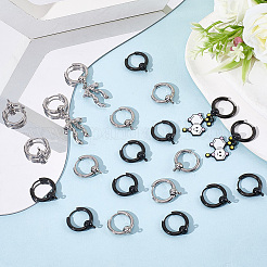 24Pcs 2 Colors  304 Stainless Steel Hoop Earring Findings&nbsp;FIND-SC0017-16C