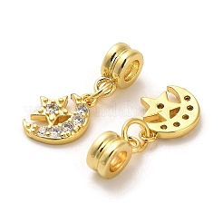 Rack Plating Brass Micro Pave Cubic Zirconia Charms&nbsp;KK-S398-01B
