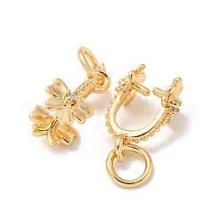 Brass Micro Pave Cubic Zirconia Ice Pick Pinch Bails&nbsp;KK-K378-15G