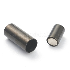 304 Stainless Steel Magnetic Clasps with Glue-in Ends Ion Plating(IP)&nbsp;STAS-O148-09G-EB