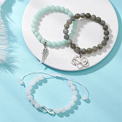 3Pcs Alloy Link & Charms Bracelets&nbsp;BJEW-JB12718
