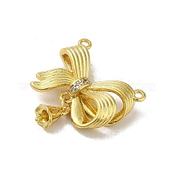Rack Plating Brass Micro Pave Clear Cubic Zirconia Pendants&nbsp;KK-H473-16G