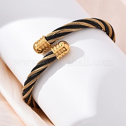 304 Stainless Steel Torque Bangles for Women Men&nbsp;BJEW-G584-18G-04