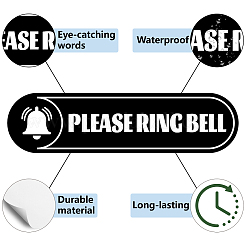 Mini PVC Coated Self Adhesive PLEASE RING BELL Warning Stickers&nbsp;STIC-WH0018-002