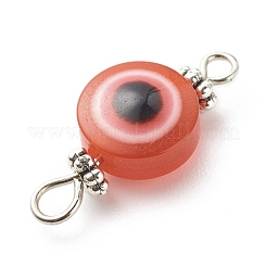 Flat Round Evil Eye Resin Connector Charms&nbsp;PALLOY-JF01799-02