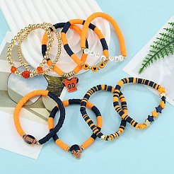 1 Set Handmade Polymer Clay Heishi Beads Stretch Bracelets Set&nbsp;BJEW-SZ0002-67A-01