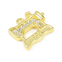 Brass Micro Pave Clear Cubic Zirconia Pendants&nbsp;KK-L238-20G
