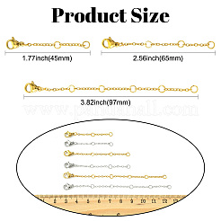 2 Bags 2 Colors 316 Surgical Stainless Steel Chain Extender&nbsp;STAS-CJ0002-82