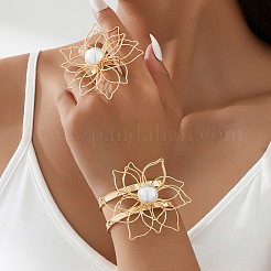 Hollow Flower Iron Cuff Bangles & Rings Sets&nbsp;FS-WGA02DC-01