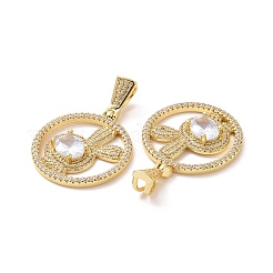 Brass Micro Pave Cubic Zirconia Pendants&nbsp;ZIRC-F134-26G-01