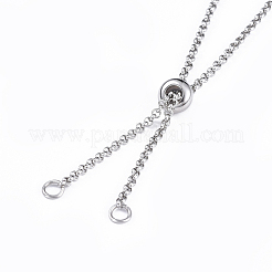 Tarnish Resistant 304 Stainless Steel Rolo Chain Lariat Necklace Making&nbsp;AJEW-JB00491