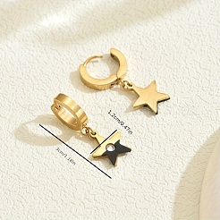 Stainless Steel Star Hoop Earrings&nbsp;HU8355
