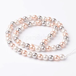 Round Shell Pearl Bead Strands&nbsp;X-BSHE-E007-8mm-01