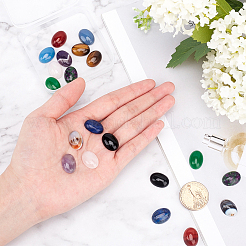 Oval Natural Black Agate(Dyed & Heated) Cabochons&nbsp;G-PH0001-29