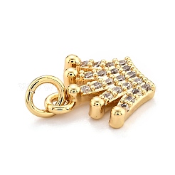 Brass Micro Pave Clear Cubic Zirconia Pendants&nbsp;ZIRC-O043-03G