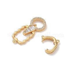 925 Sterling Silver Micro Pave Clear Cubic Zirconia Fold Over Clasps&nbsp;SE-CBAF1B0-02G