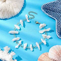 Natural Trochid Shell Beads Anklets&nbsp;AJEW-AN00618