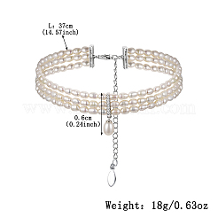 S925 Silver Multi-layer Pearl and Zircon Necklace Elegant Bridal Pendant Chain&nbsp;NU5776
