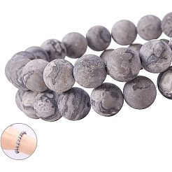 Natural Picasso Stone/Picasso Jasper Beads Strands&nbsp;G-PH0028-8mm-08
