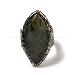 Natural Labradorite Adjustable Rings&nbsp;RJEW-K269-04AS