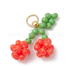 5Pcs Glass Seed Beaded Pendants&nbsp;PALLOY-MZ00478