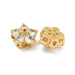 Brass Micro Cubic Zirconia Multi-Strand Links&nbsp;KK-B096-18G-02