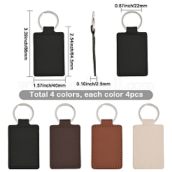 16Pcs 4 Colors PU Leather Keychains&nbsp;KEYC-SC0001-94
