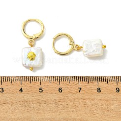Natural Pearl & Alloy Hoop Earrings&nbsp;EJEW-JE07022
