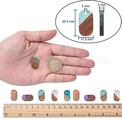 Transparent Resin & Walnut Wood Pendants&nbsp;RESI-CJ0001-96