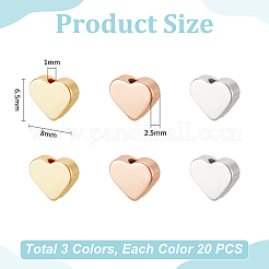 60Pcs 3 Colors Rack Plating Brass Beads&nbsp;KK-UN0003-44