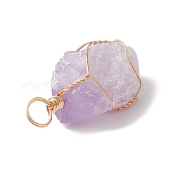 Raw Rough Natural Amethyst Copper Wire Wrapped Pendants&nbsp;PALLOY-JF02787-02