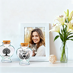 2Pcs 2 Styles Single Face Printed Transparent Glass Empty Bottles&nbsp;MP-WH20001-002