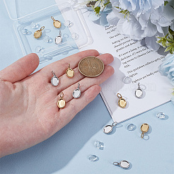 12Pcs 2 Colors 304 Stainless Steel Pendant Cabochon Settings&nbsp;STAS-UN0064-50