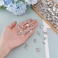 96Pcs 8 Styles Rugby Theme Tibetan Style Alloy Pendants&nbsp;TIBEP-ME0001-06