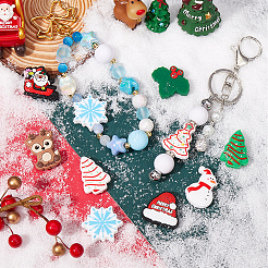 18Pcs 9 Styles Christmas Theme Silicone Focal Beads&nbsp;SIL-SC0002-28