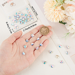 50Pcs Glass Rhinestone Cabochons&nbsp;RGLA-BBC0001-06