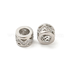Brass Micro Pave Cubic Zirconia European Beads&nbsp;KK-H452-17P