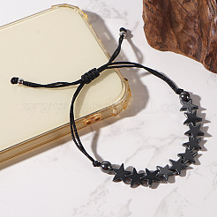Natural Black Stome Beads Braided Bracelets&nbsp;XX5471