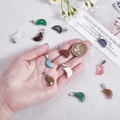 15Pcs 15 Styles Natural & Synthetic Mixed Gemstone Pendants&nbsp;G-SZ0002-19