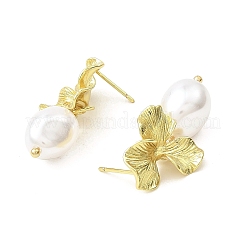 Flower Brass Stud Earrings&nbsp;EJEW-L270-011G